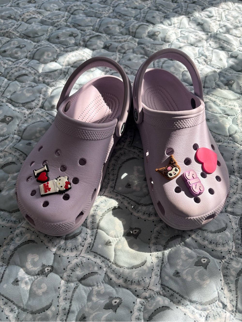 CROCS Kids Lavender Clog Sandals with Fun Charms